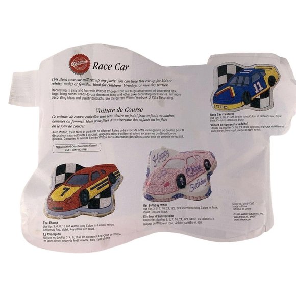 Vintage Wilton #11 Race Car Cake Pan 1997 Baking Mold 2105-1350 - Picture 5 of 12